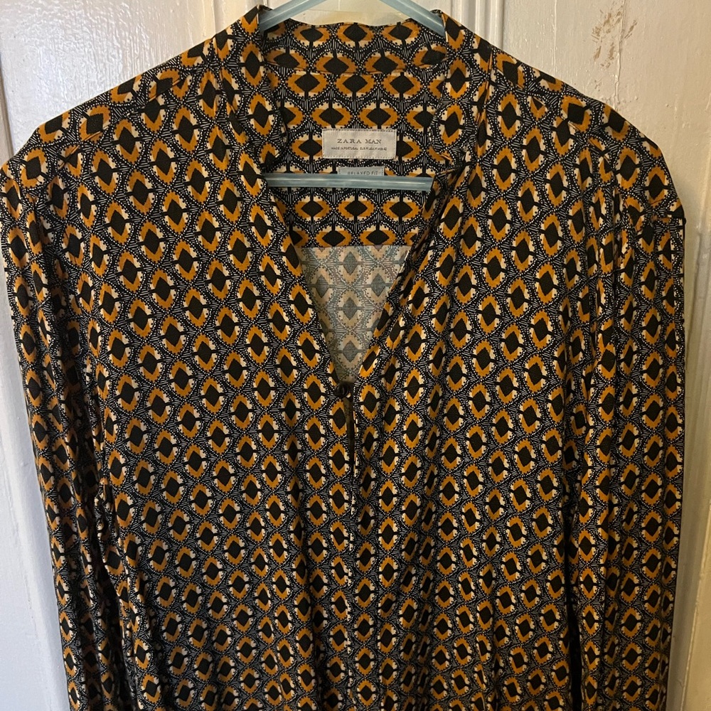 Tribal print button up shirt